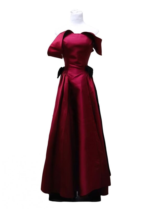 Sleek Red Satin Gown