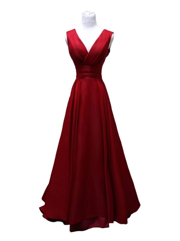 Classic Red Satin Formal Gown