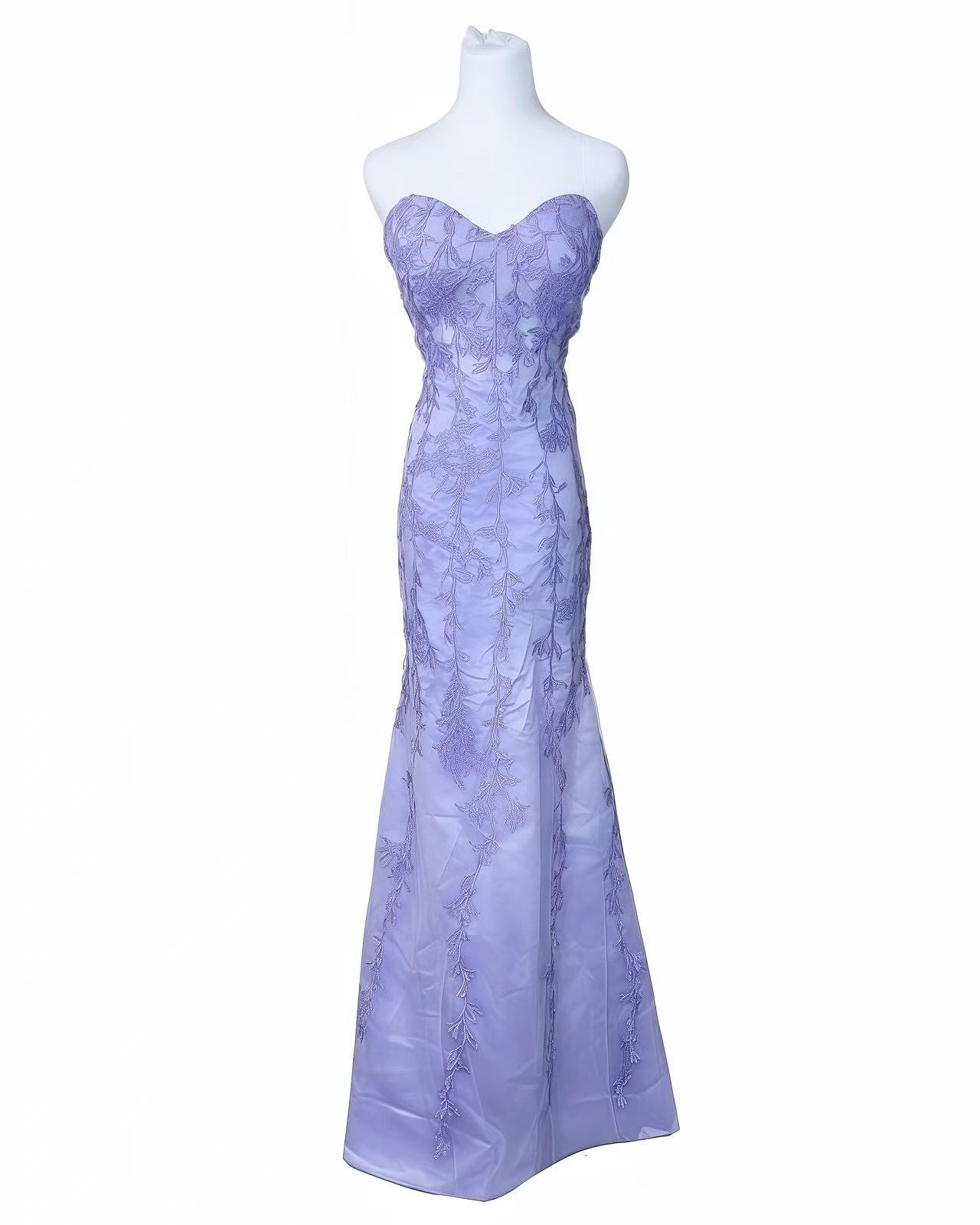 Blue-Purple Lace Mermaid Gown
