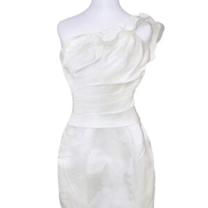 White One-Shoulder Satin Mini Dress