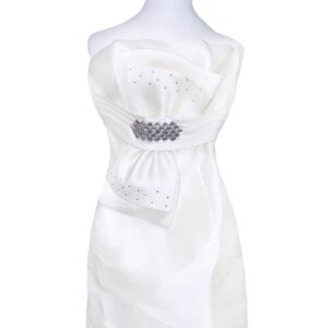 White Satin Bow Mini Dress